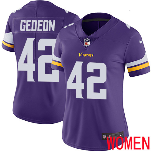 Minnesota Vikings #42 Limited Ben Gedeon Purple Nike NFL Home Women Jersey Vapor Untouchable->women nfl jersey->Women Jersey